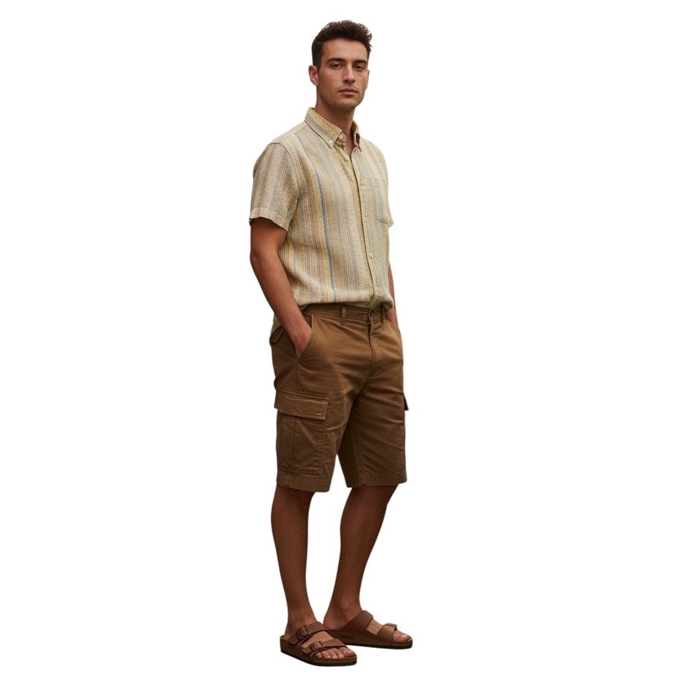 Good Times Free Planet Unisex Medium Short Sleeve Seersucker‎ Striped Shirt